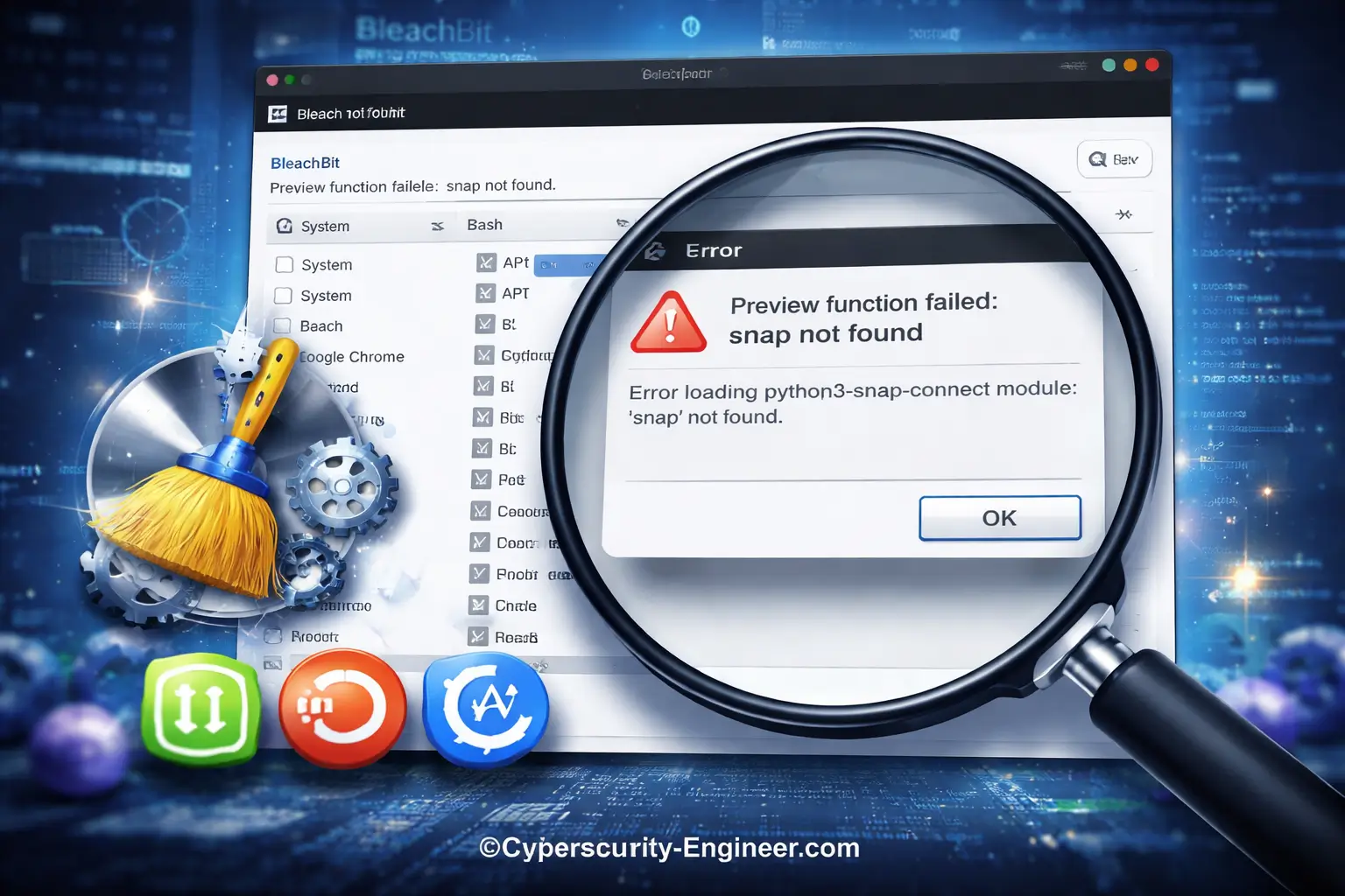 How to Fix the Error Preview function failed: snap not found in BleachBit
